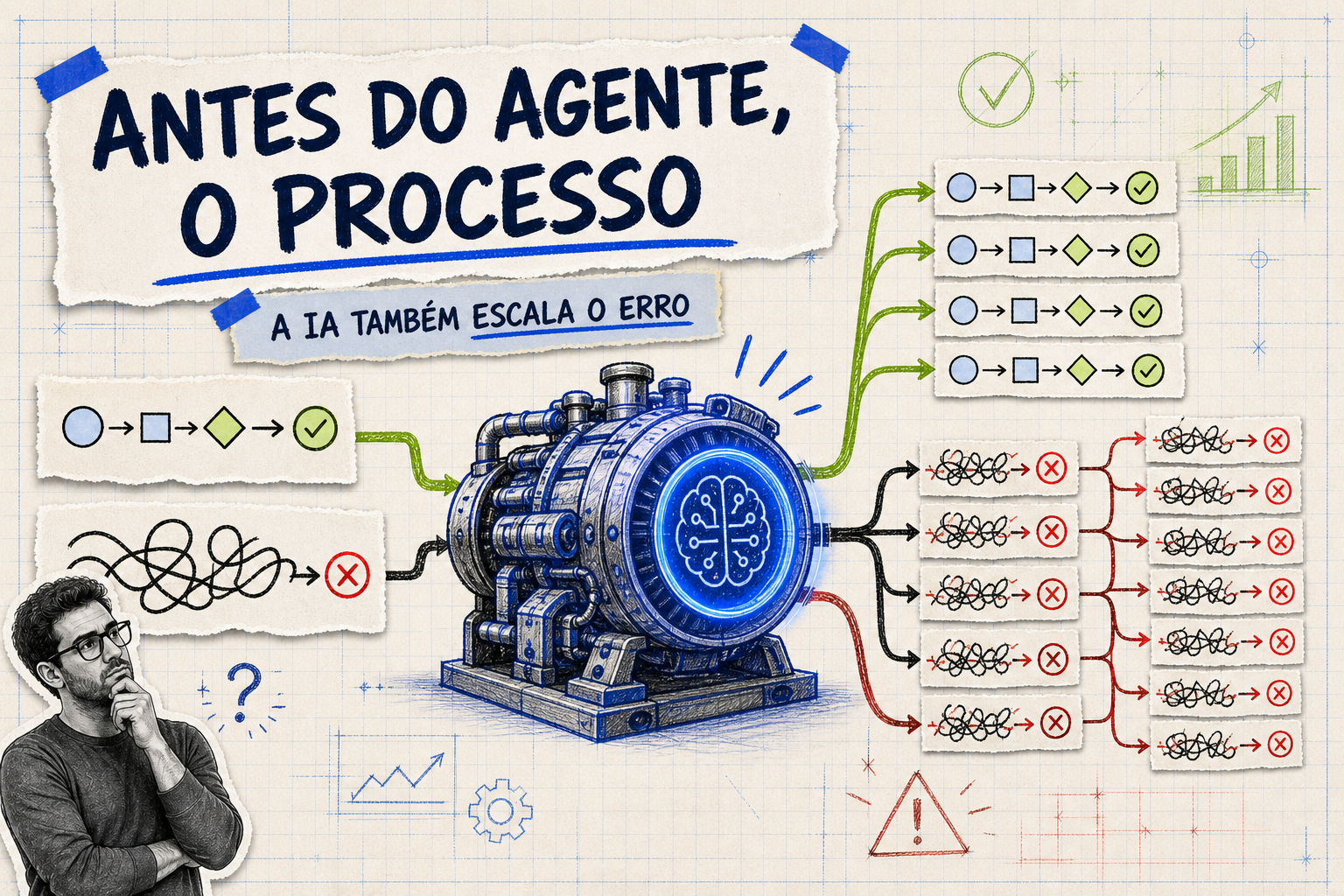 Antes do agente, o processo: por que a IA também escala o erro